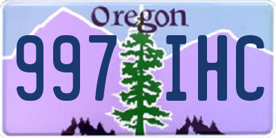 OR license plate 997IHC