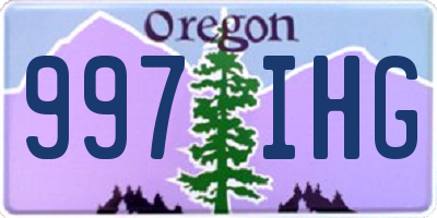OR license plate 997IHG