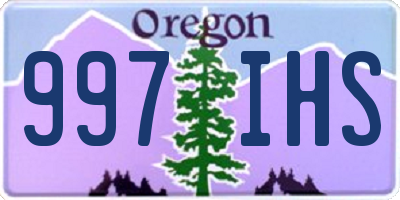 OR license plate 997IHS