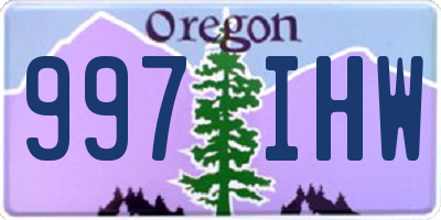 OR license plate 997IHW