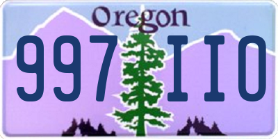 OR license plate 997IIO