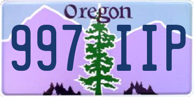 OR license plate 997IIP