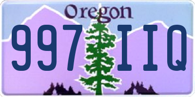 OR license plate 997IIQ