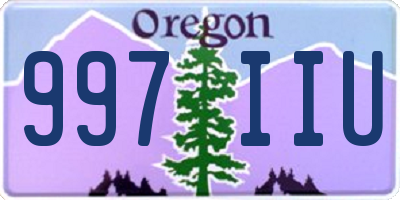 OR license plate 997IIU