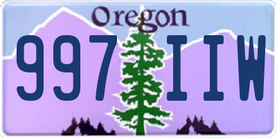 OR license plate 997IIW