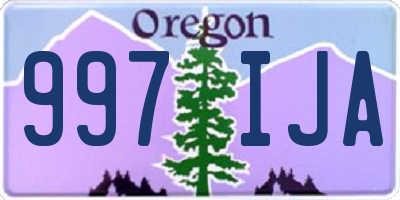 OR license plate 997IJA
