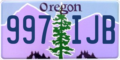 OR license plate 997IJB