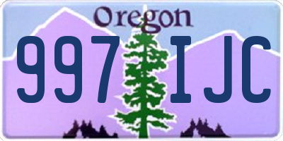 OR license plate 997IJC