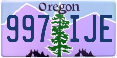 OR license plate 997IJE