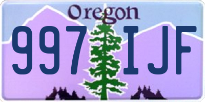 OR license plate 997IJF