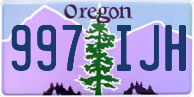 OR license plate 997IJH