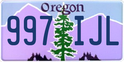 OR license plate 997IJL