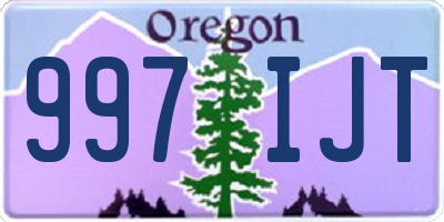 OR license plate 997IJT