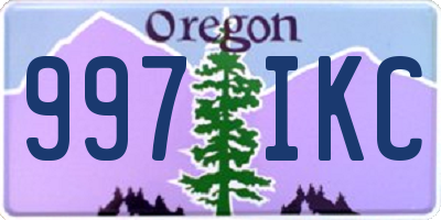 OR license plate 997IKC