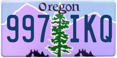 OR license plate 997IKQ