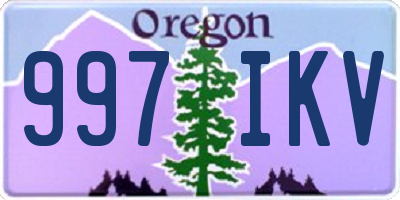 OR license plate 997IKV