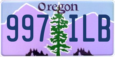 OR license plate 997ILB