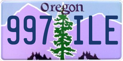 OR license plate 997ILE