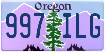 OR license plate 997ILG