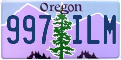 OR license plate 997ILM