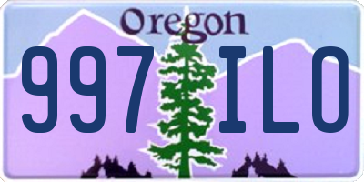 OR license plate 997ILO