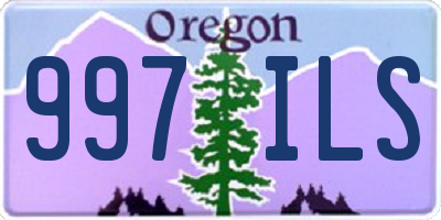 OR license plate 997ILS