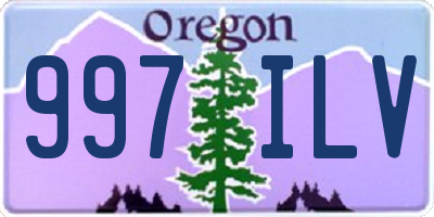 OR license plate 997ILV