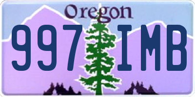 OR license plate 997IMB
