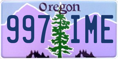 OR license plate 997IME