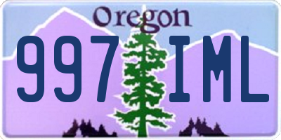 OR license plate 997IML