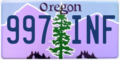 OR license plate 997INF