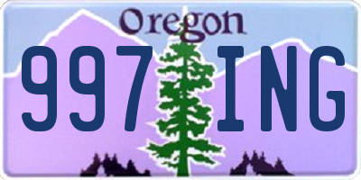 OR license plate 997ING