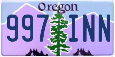 OR license plate 997INN