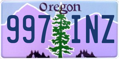 OR license plate 997INZ