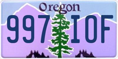 OR license plate 997IOF