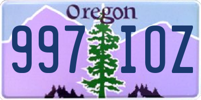 OR license plate 997IOZ