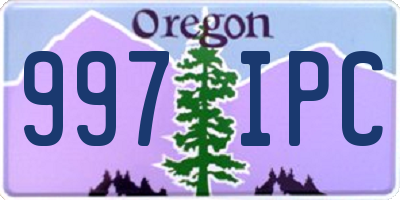 OR license plate 997IPC