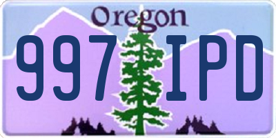 OR license plate 997IPD