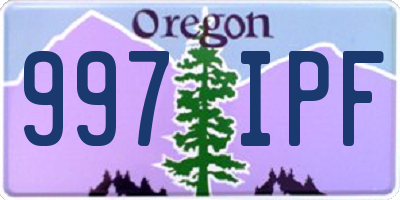 OR license plate 997IPF