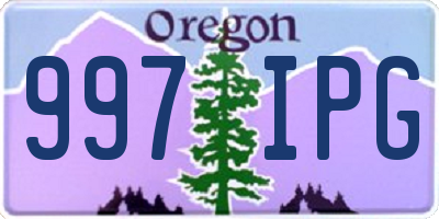 OR license plate 997IPG