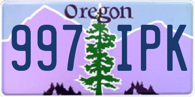 OR license plate 997IPK