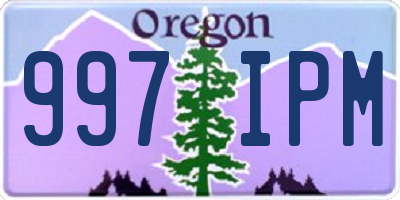 OR license plate 997IPM