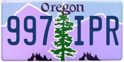 OR license plate 997IPR