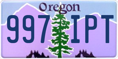 OR license plate 997IPT