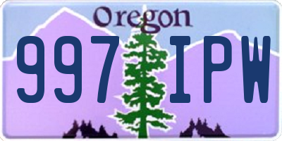 OR license plate 997IPW