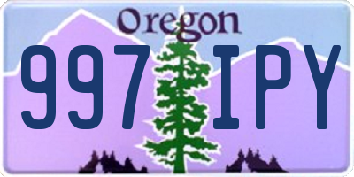 OR license plate 997IPY