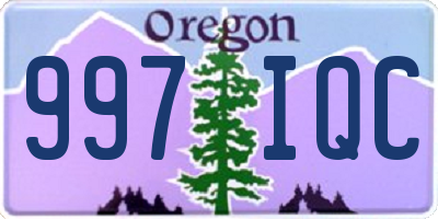 OR license plate 997IQC
