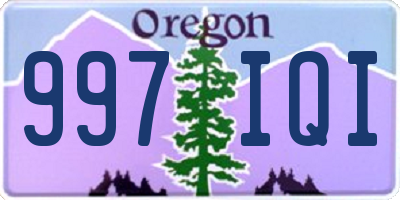 OR license plate 997IQI