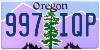 OR license plate 997IQP