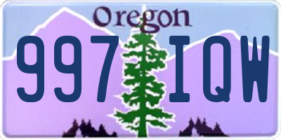 OR license plate 997IQW